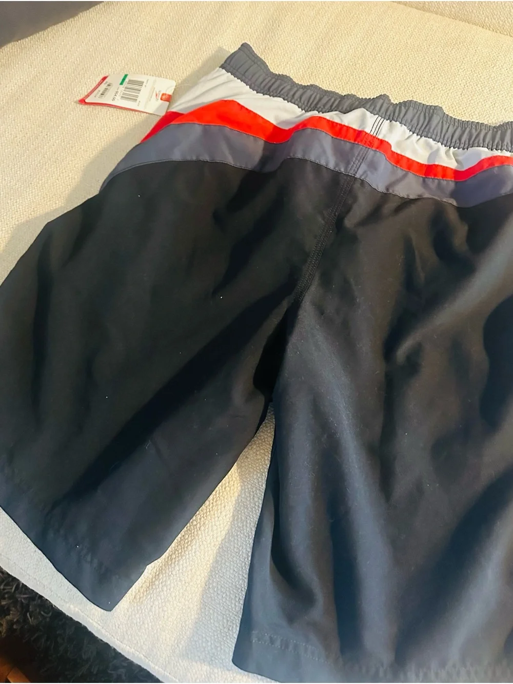 Speedo Navy & Red Colorblock Swim Board Shorts